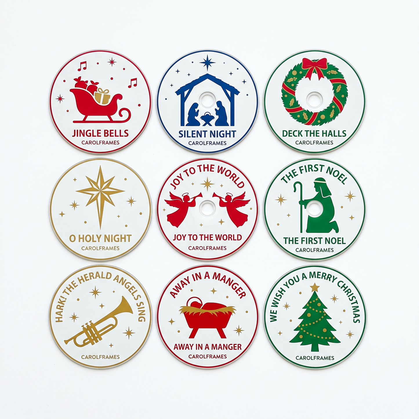 CAROLFRAMES 9 collectible Christmas carol discs