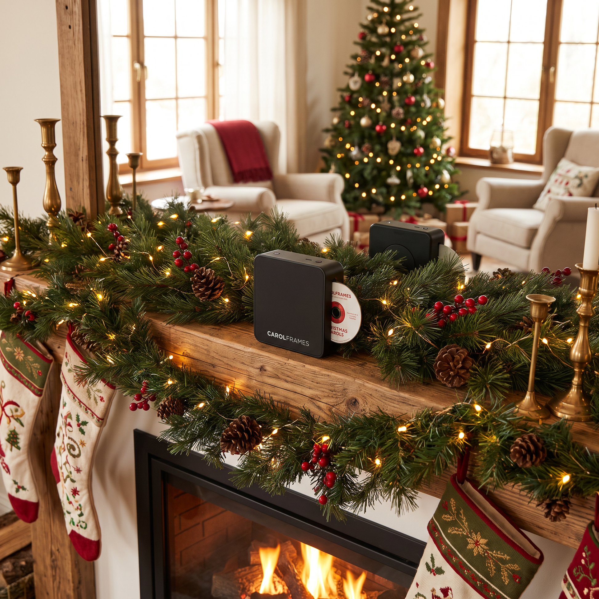 CAROLFRAMES on display in Christmas living room